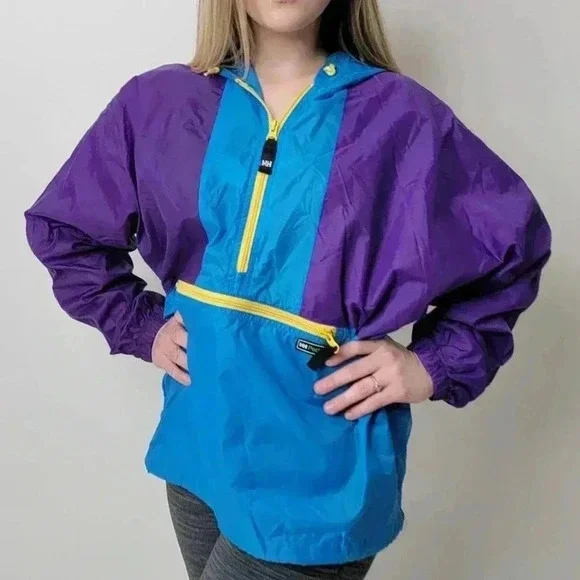 Vintage 90s Helly Hansen Colorblock Windbreaker Track Jacket - S - Picture 7 of 10